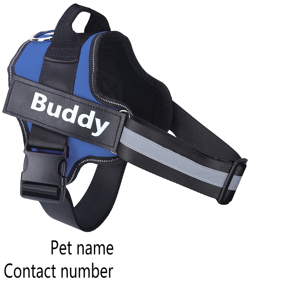 Personalized No-Pull Reflective Dog Harness – Breathable & Adjustable Comfort